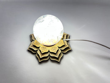 Lotus White Lighted Sphere Stand, LED Light Stand, White 4.25