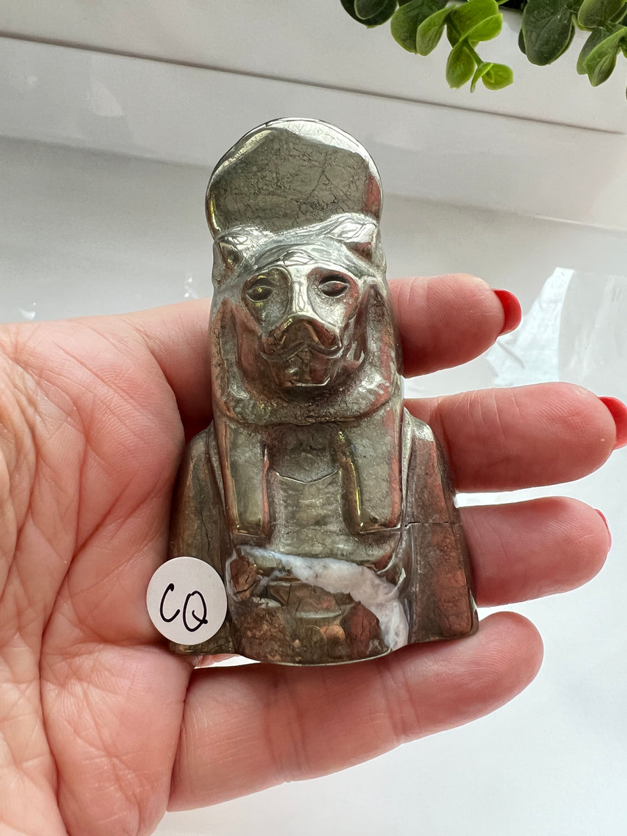 Egyptian Sekhmet Goddess Bust in Pyrite, 2 Sizes Available, Choose Your Favorite