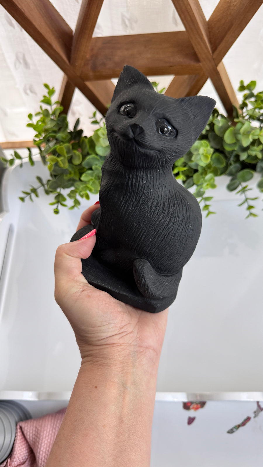 Huge Black Obsidian Cat 6