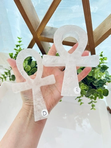 You Pick! Clear Quartz Ankh Cross, Choose Your Favorite, Large