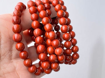 Red Jasper 8 mm Natural Crystal Bracelet, Stretchy