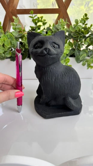 Huge Black Obsidian Cat 6