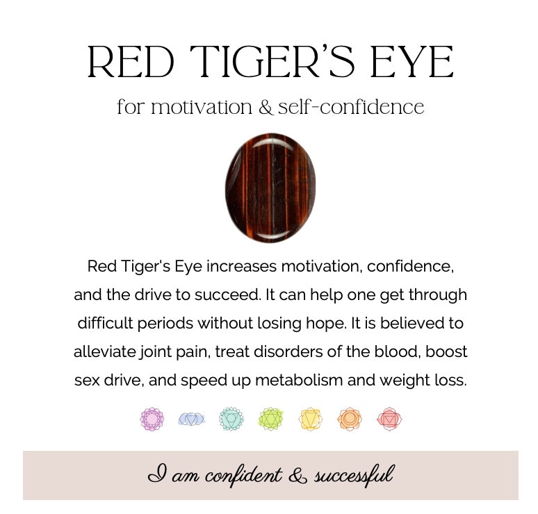 Red Tiger's Eye 8 mm Natural Crystal Bracelet, Stretchy, Red Flash