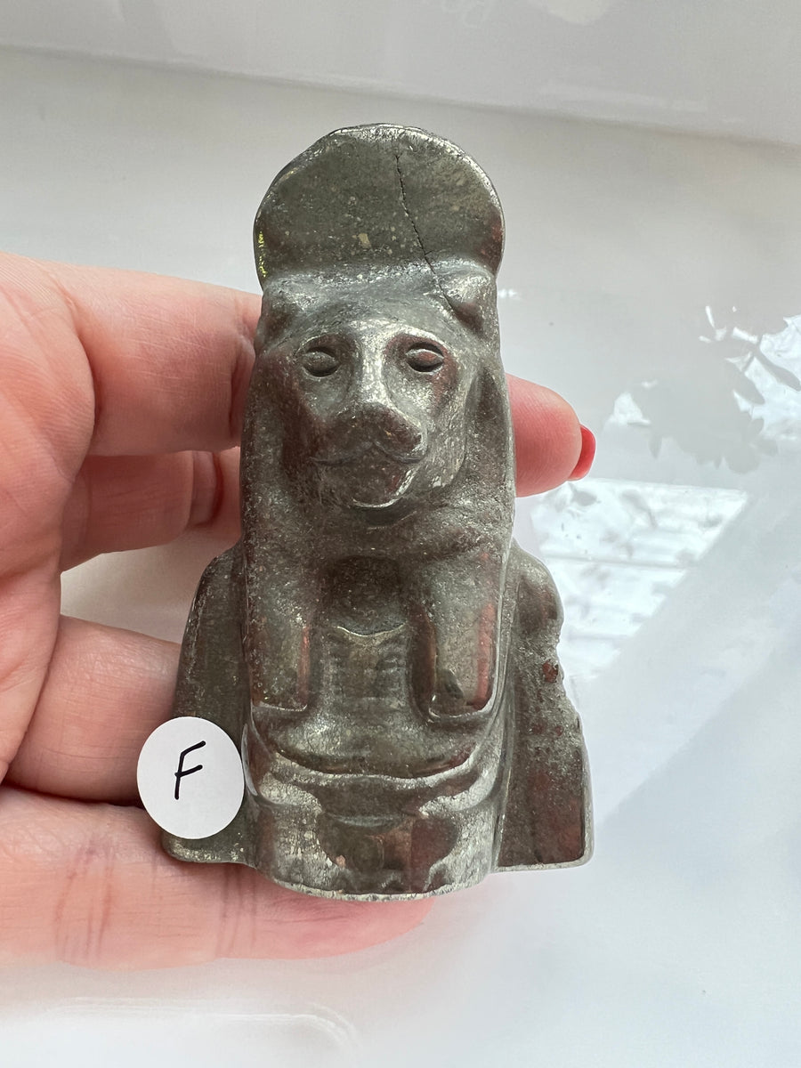 Egyptian Sekhmet Goddess Bust in Pyrite, 2 Sizes Available, Choose Your Favorite