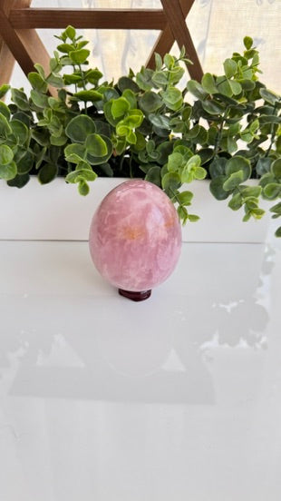 XL Lucky Rose Quartz Egg for Love Expansion (A)