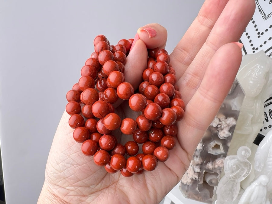 Red Jasper 8 mm Natural Crystal Bracelet, Stretchy