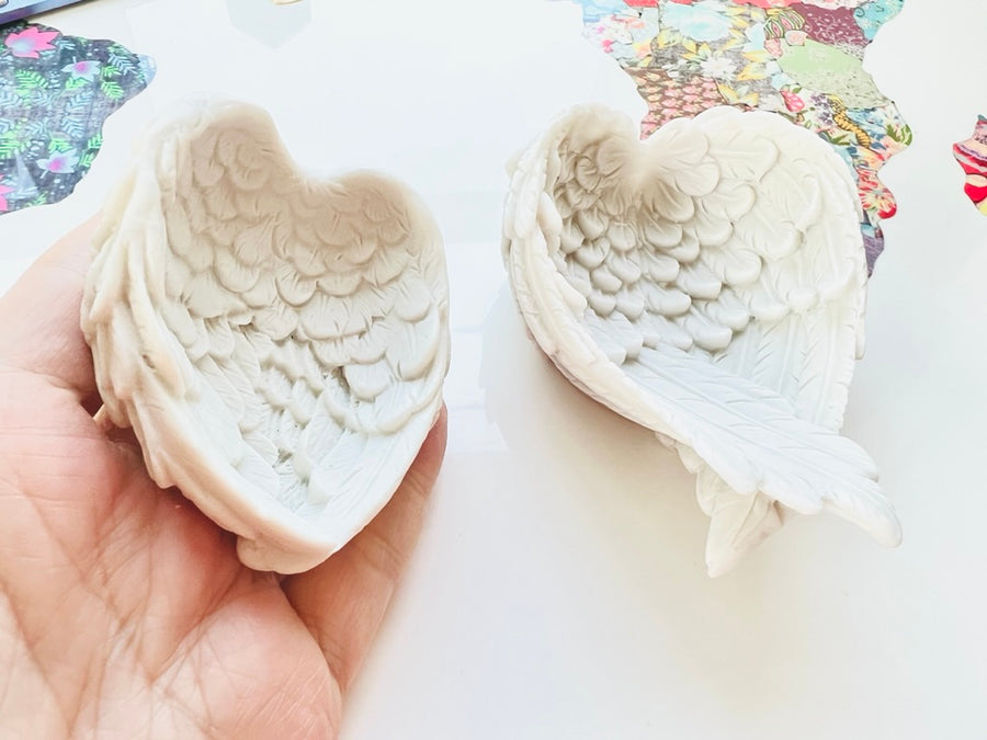White Angel Wings Bowl, Resin, Small
