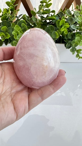 XL Lucky Rose Quartz Egg for Love Expansion (D)