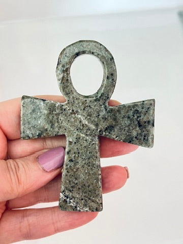 Larvikite Ankh for Soul Work, 3.5 Inch