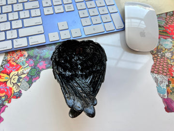 Black Raven Wings Bowl, Resin, Medium, Angel Wings