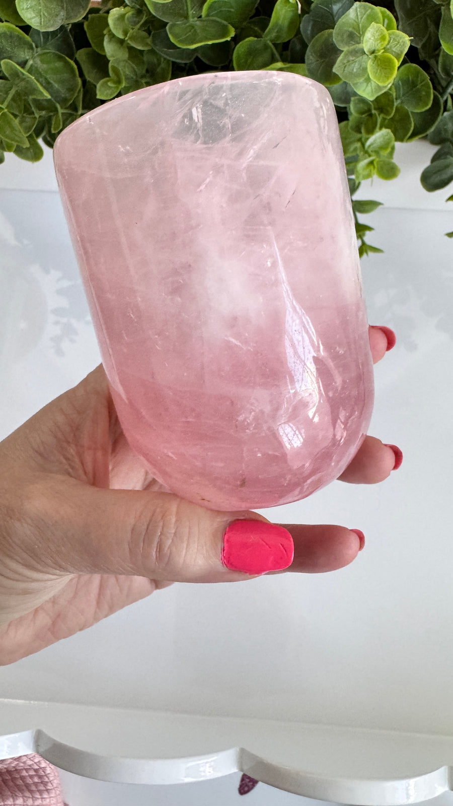 AAA Grade Rose Quartz Cup Large 4