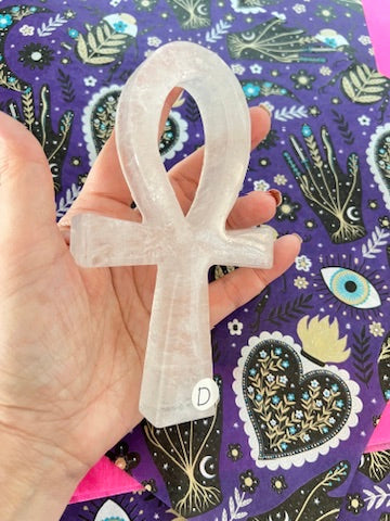 You Pick! Clear Quartz Ankh Cross, Choose Your Favorite, Large