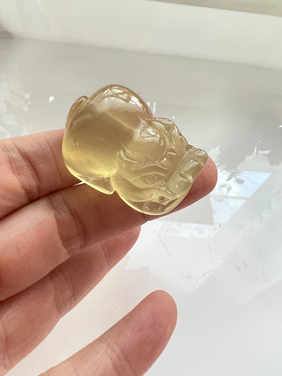 Mini Citrine Lucky Pixiu Dragon Lion 1.5