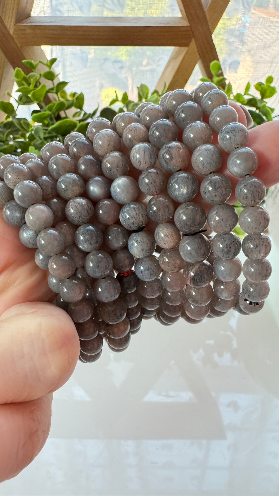 Peach Moonstone or Gray Moonstone Bracelet for New Beginnings, 8 mm, Choose Your Favorite Style