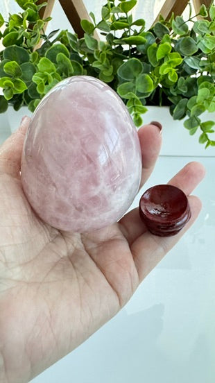 Large Lucky Rose Quartz Egg for Love Expansion (E)