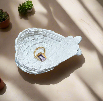 White Angel Wings Bowl, Resin, Medium