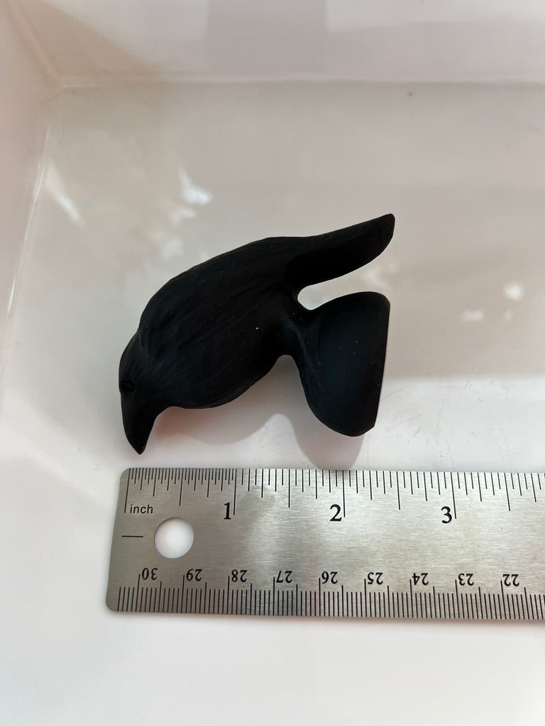 Black Obsidian Raven Crow for Protection & Boundaries, Matte Finish