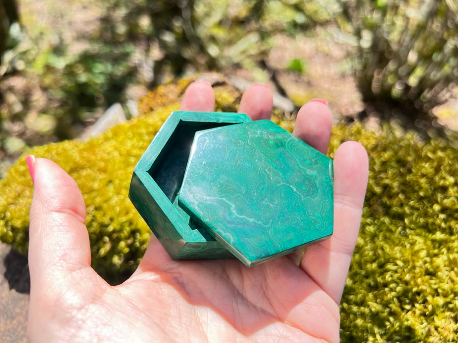 Malachite Box -RESERVED FOR INSTAGRAM LIVE SALE--JOIN OUR INSTAGRAM LIVE SALES AT SOULPRIMACRYSTALS, OR EMAIL US AT HELLO@SOULPRIMA.COM FOR INFO