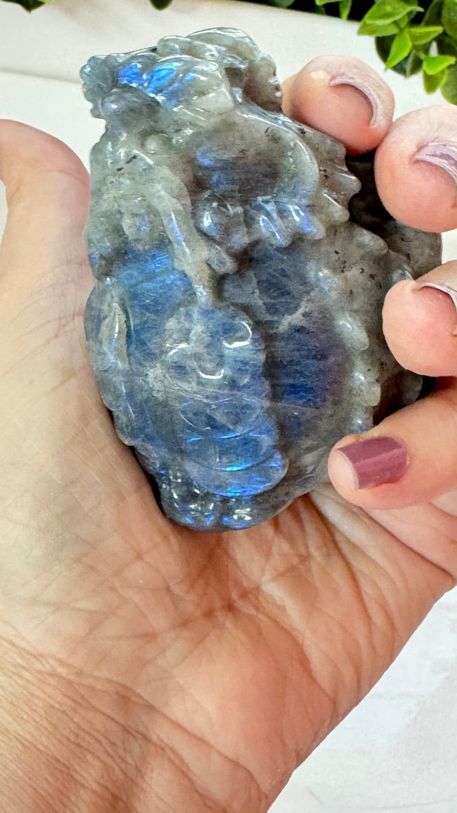 Lucky Crystal Dragon Turtle, Labradorite  - B - 3 x 2 x 2