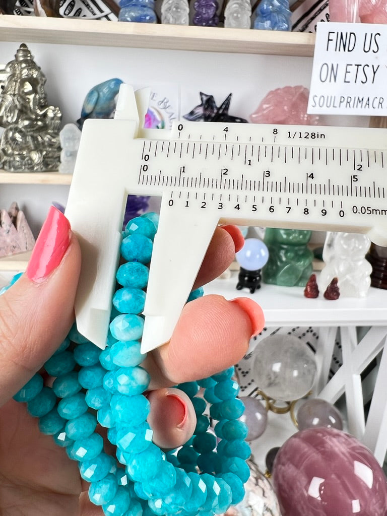 Amazonite 8 mm Faceted Bracelet for Truth and Harmony, Vibrant