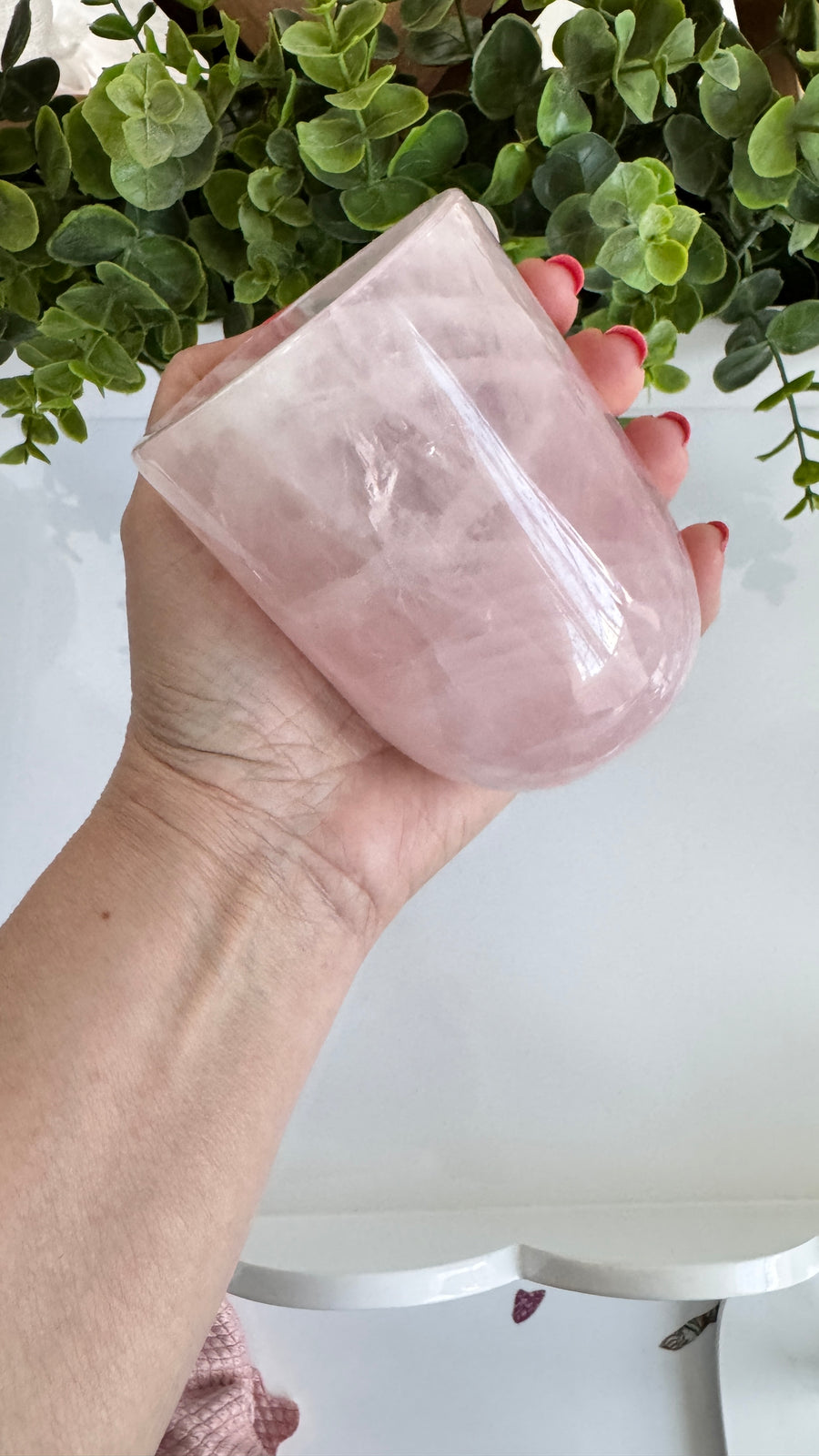 AAA Grade Rose Quartz Cup Large 4