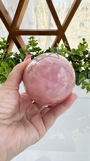 XL Lucky Rose Quartz Egg for Love Expansion (A)