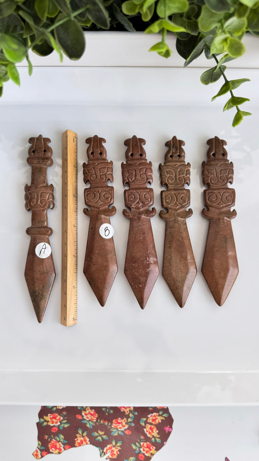 Tiger Athame for Boundaries and Strength, Hand-Carved Jade Stone 6