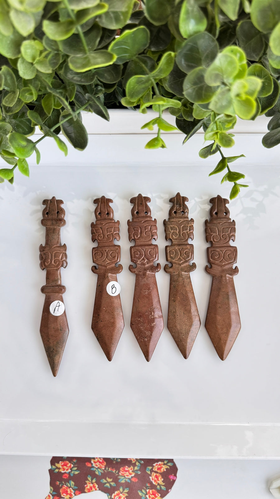 Tiger Athame for Boundaries and Strength, Hand-Carved Jade Stone 6