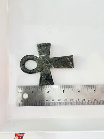 Larvikite Ankh Cross, 3.5 Inch