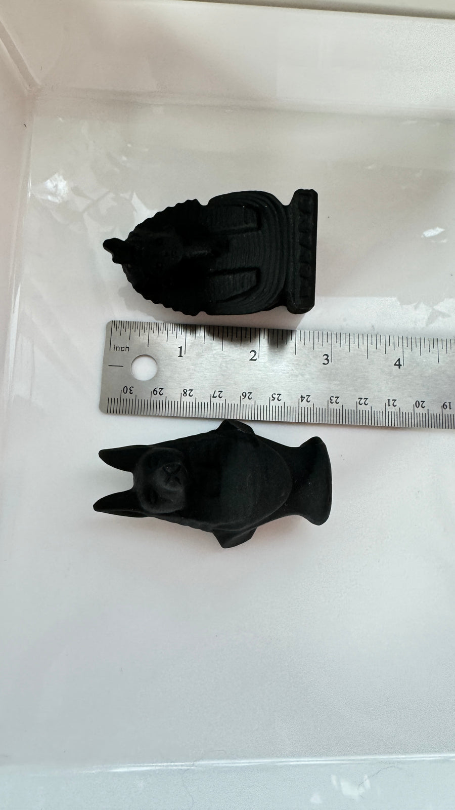 Egyptian Anubis and Pharoah Set, Matte Black Obsidian