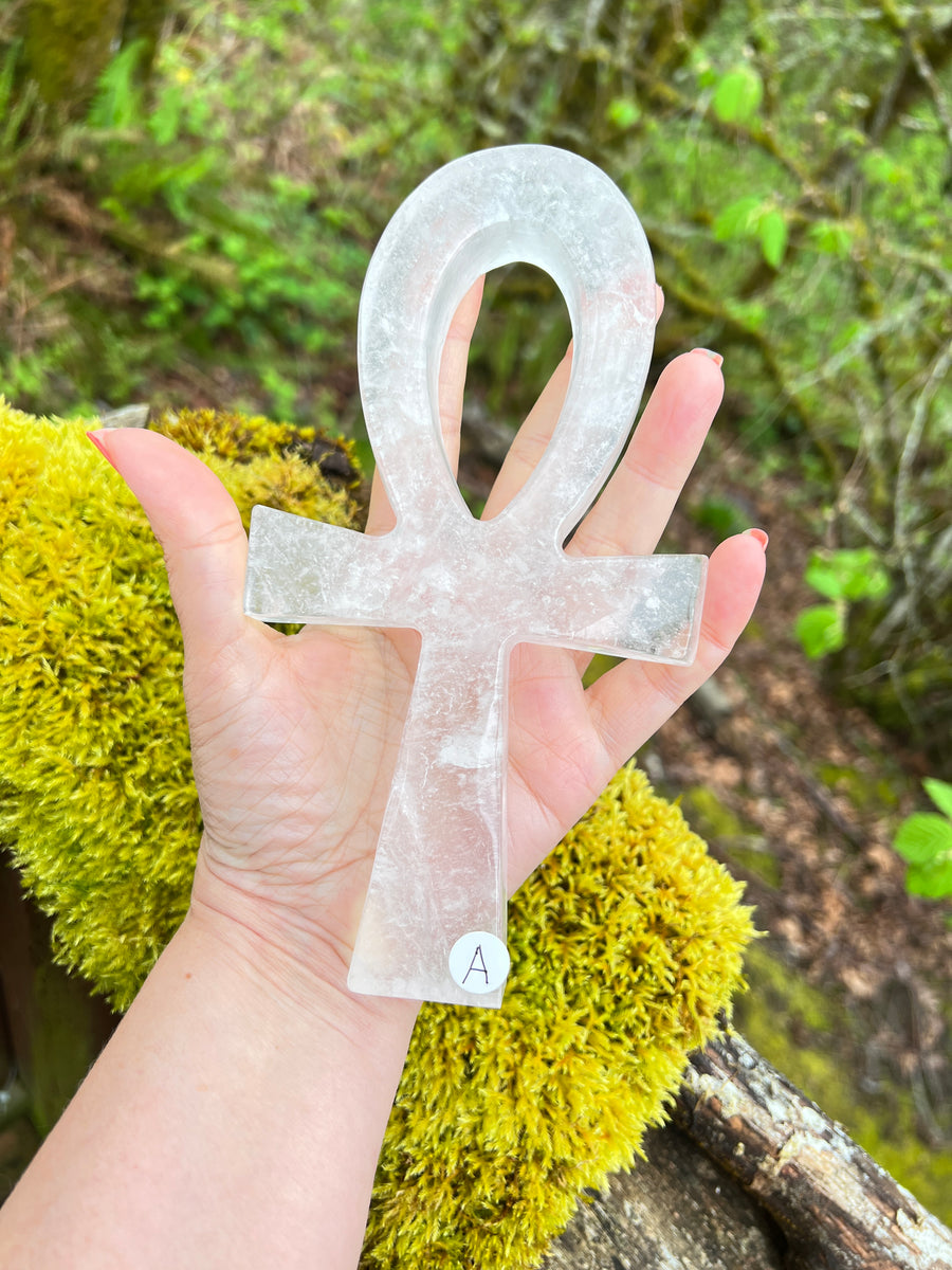 You Pick! Clear Quartz Ankh Cross, Choose Your Favorite, Large