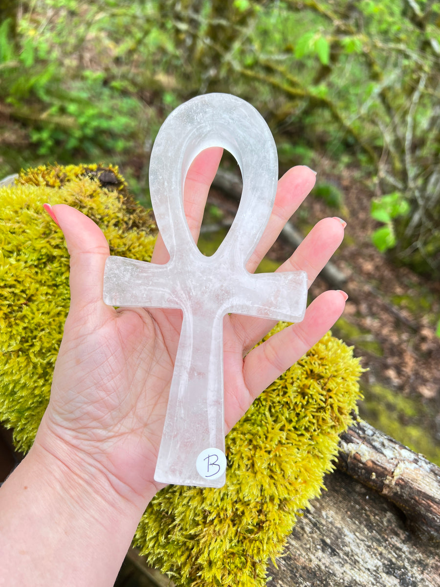 You Pick! Clear Quartz Ankh Cross, Choose Your Favorite, Large