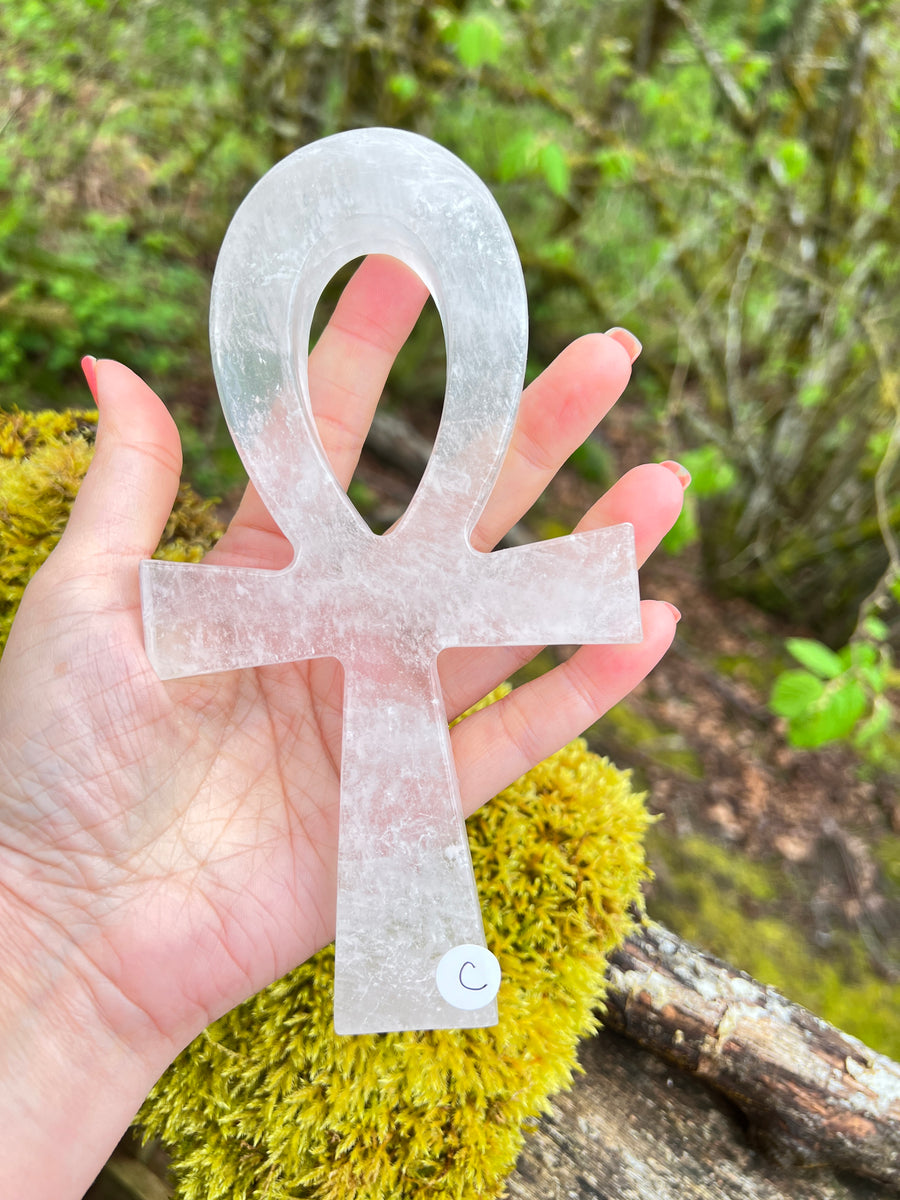 You Pick! Clear Quartz Ankh Cross, Choose Your Favorite, Large