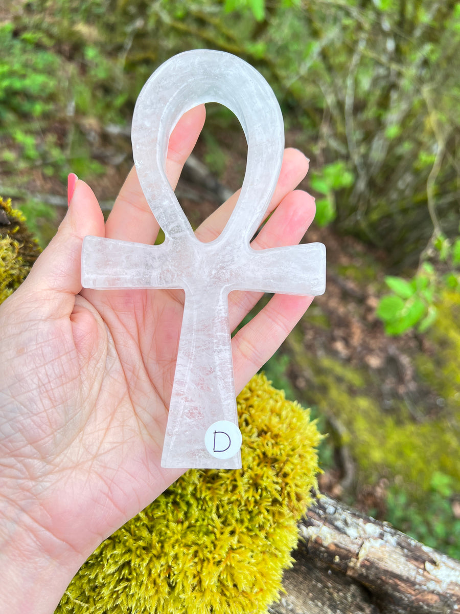 You Pick! Clear Quartz Ankh Cross, Choose Your Favorite, Large