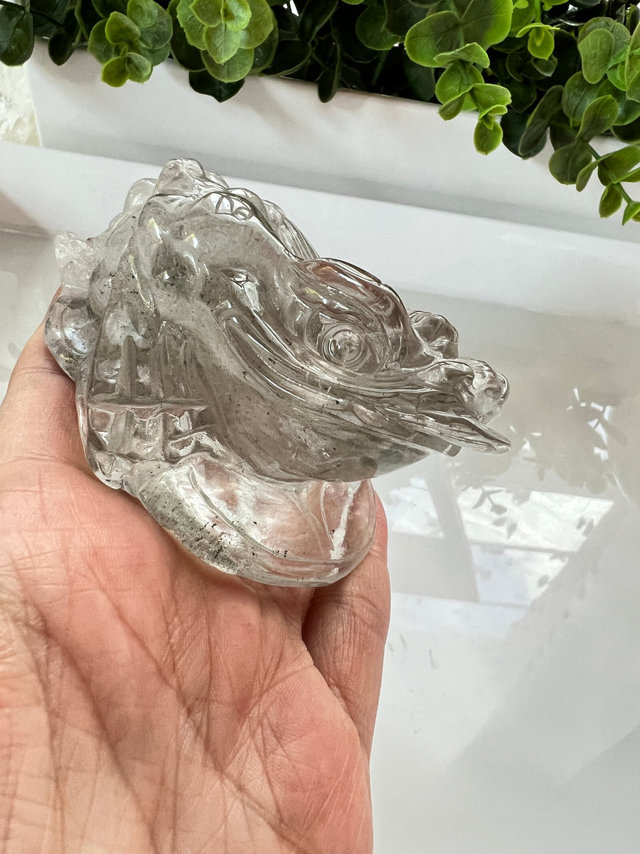 Garden Quartz Lucky Frog XL 3.7 inches, Crystal Money Toad