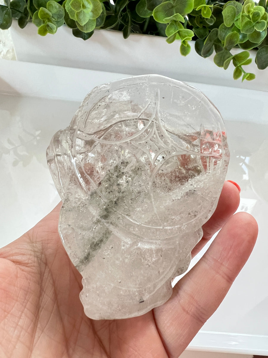Garden Quartz Lucky Frog XL 3.7 inches, Crystal Money Toad