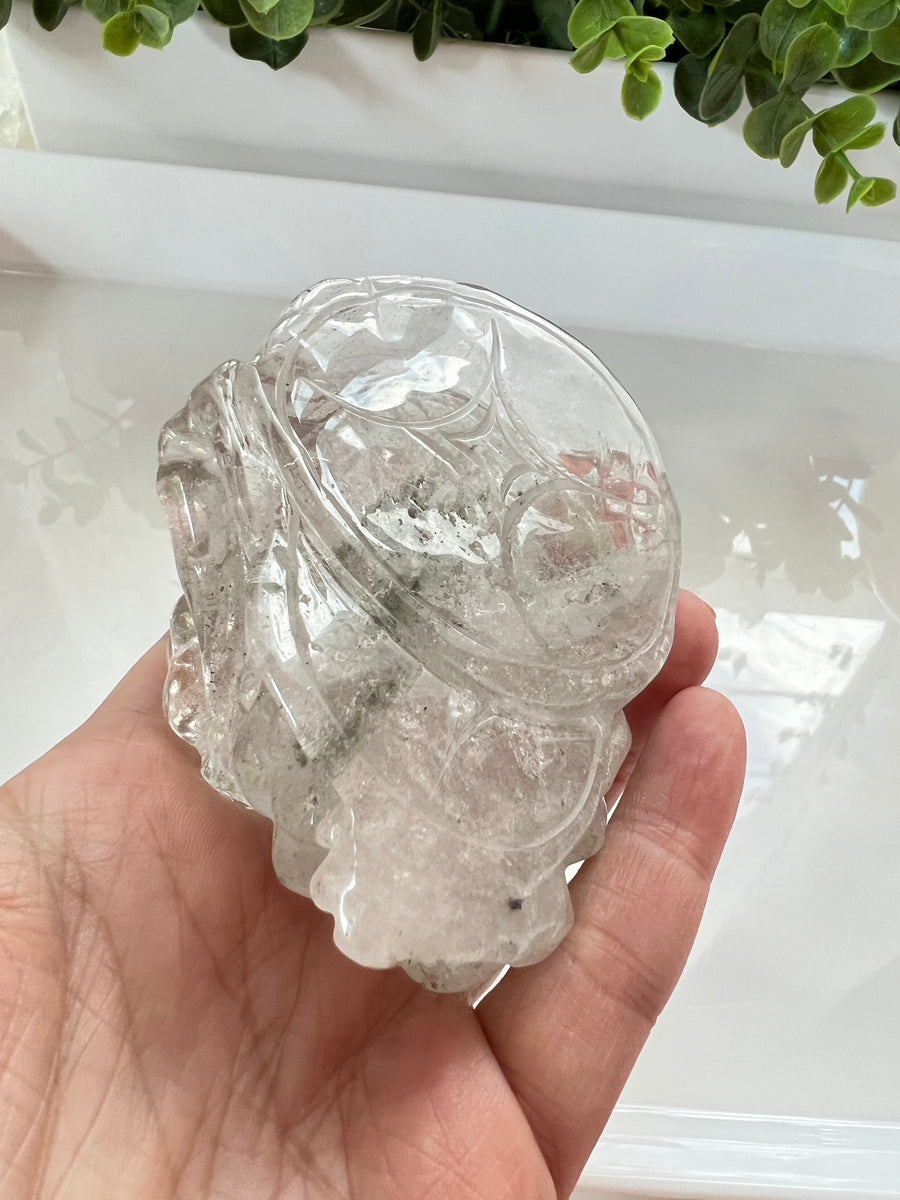 Garden Quartz Lucky Frog XL 3.7 inches, Crystal Money Toad