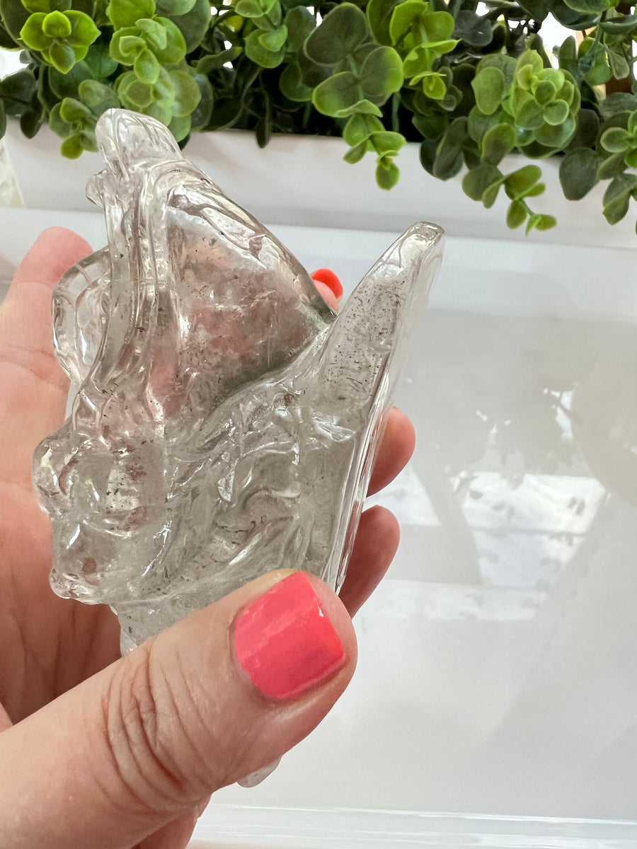 Garden Quartz Lucky Frog XL 3.7 inches, Crystal Money Toad