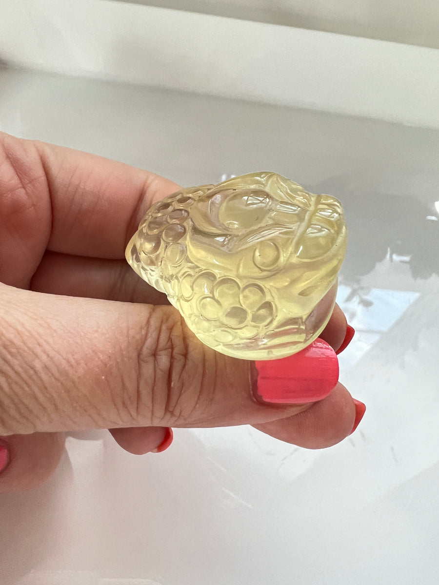 Lucky Money Toad, Mini Citrine Frog 1