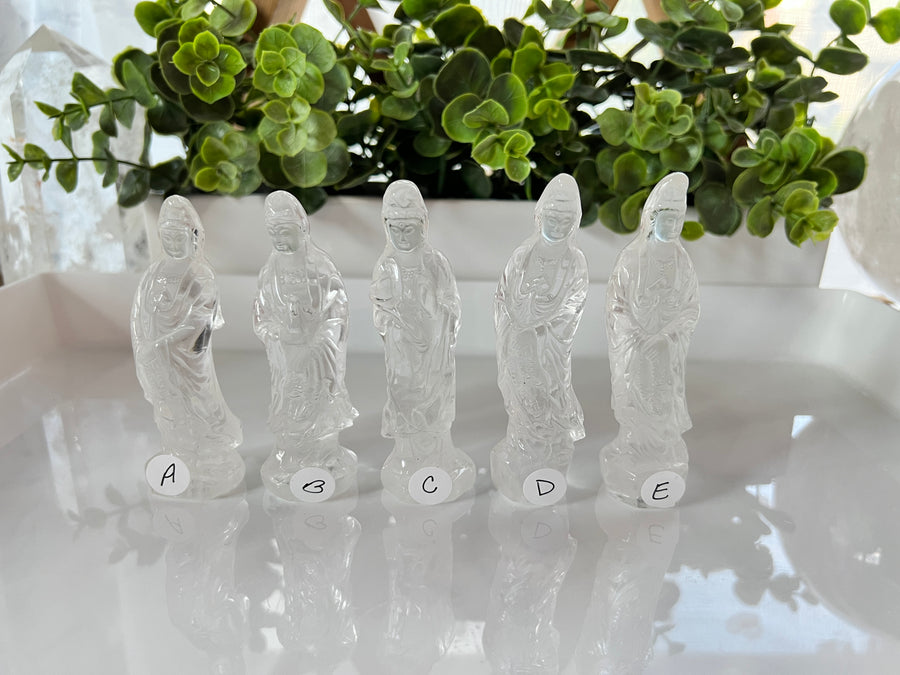 Premium Clear Quartz Quan Yin Goddess 3.5