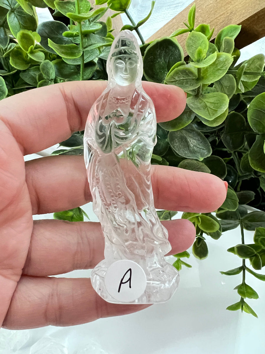 Premium Clear Quartz Quan Yin Goddess 3.5