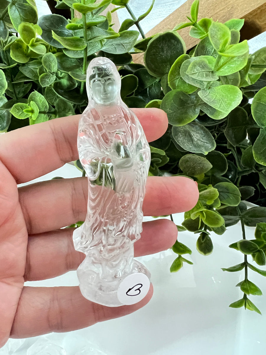 Premium Clear Quartz Quan Yin Goddess 3.5