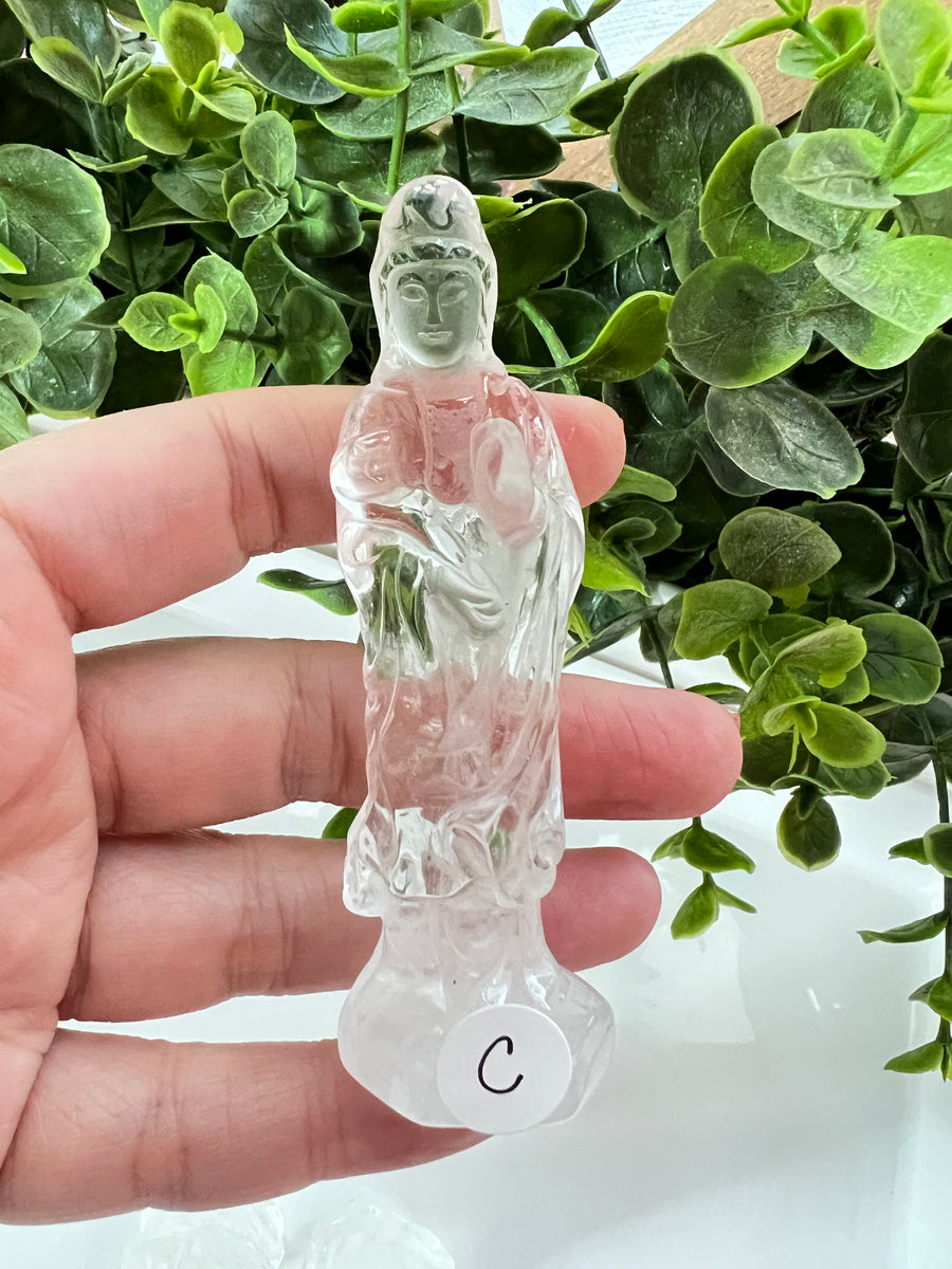 Premium Clear Quartz Quan Yin Goddess 3.5