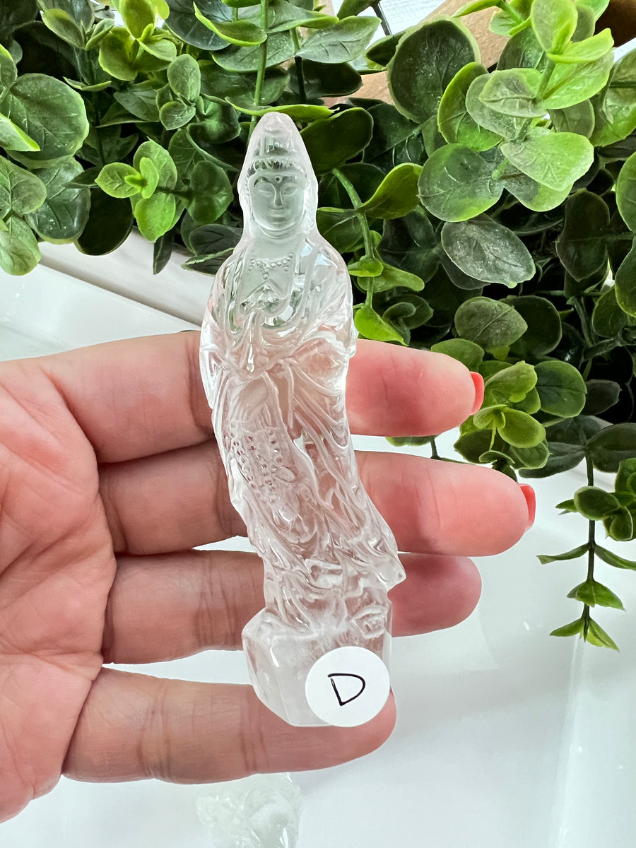 Premium Clear Quartz Quan Yin Goddess 3.5