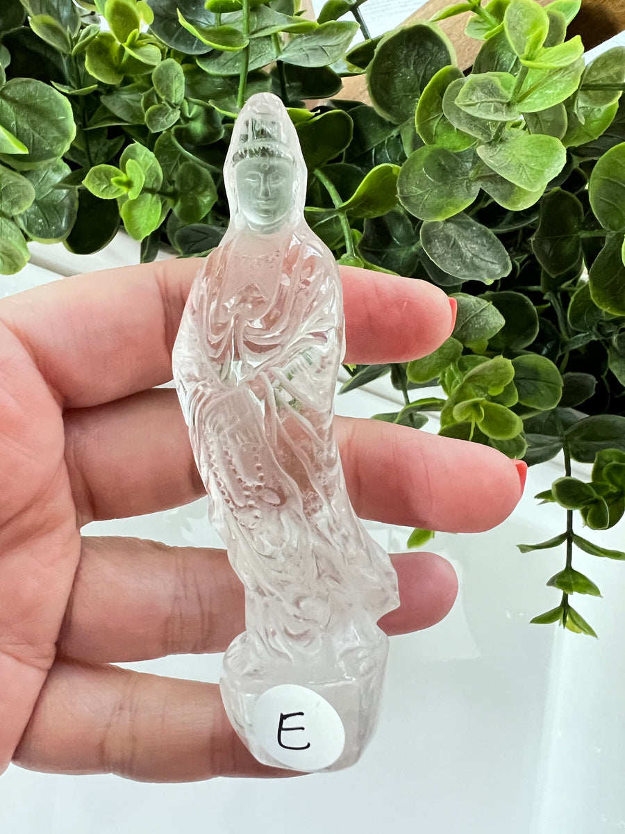 Premium Clear Quartz Quan Yin Goddess 3.5