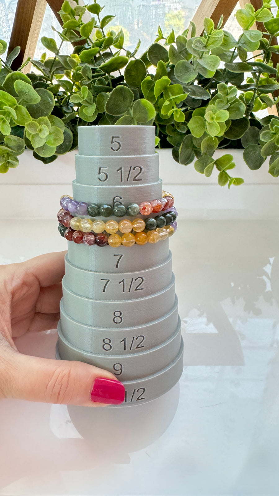 Triple Wrap Bracelet Mix: Amethyst, Moss Agate, Golden Healer, Fire Quartz, 7 mm Bracelet or Stretchy Necklace