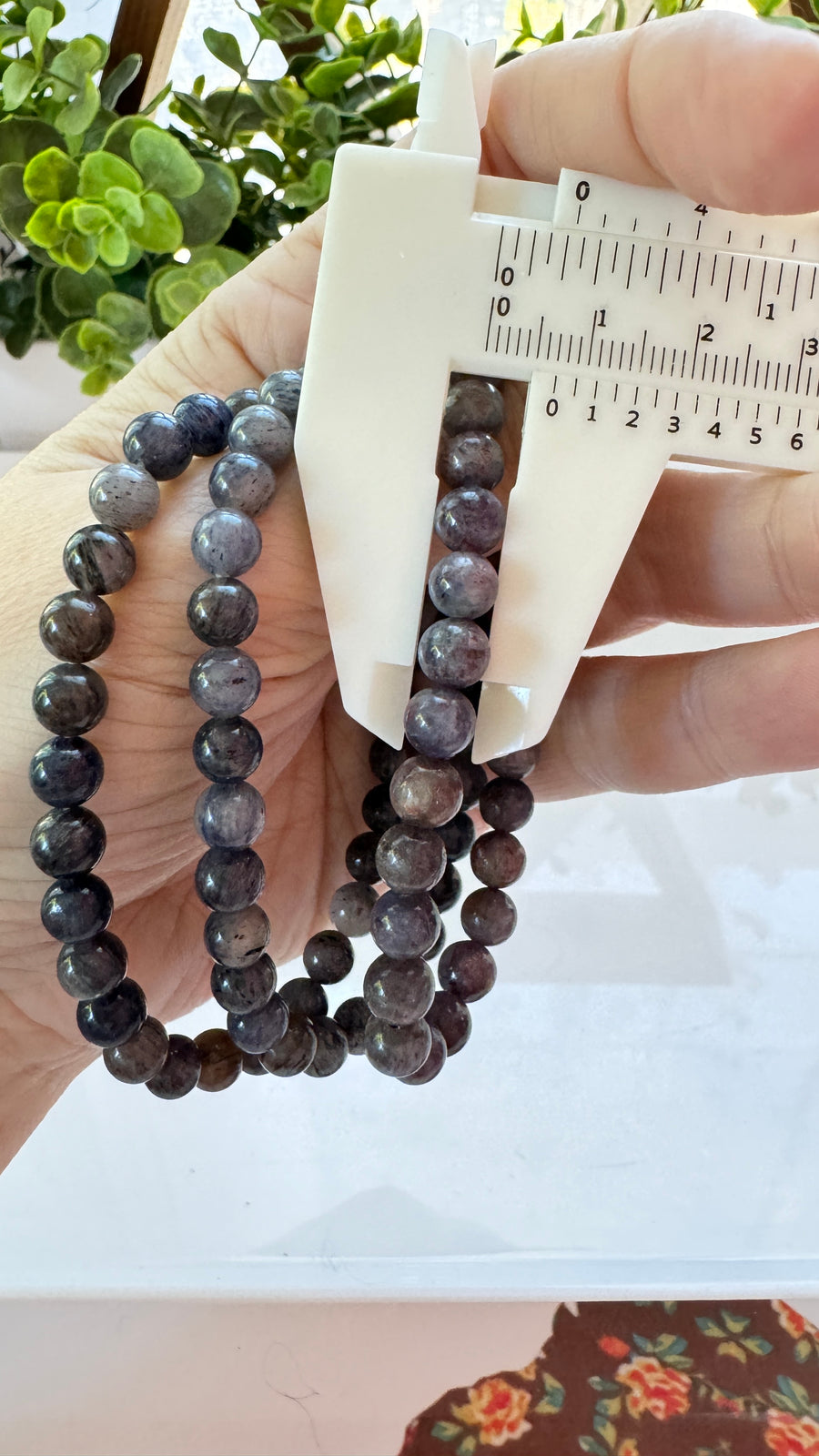 Iolite 7 mm Bracelet for Psychic Abilities, Stretchy