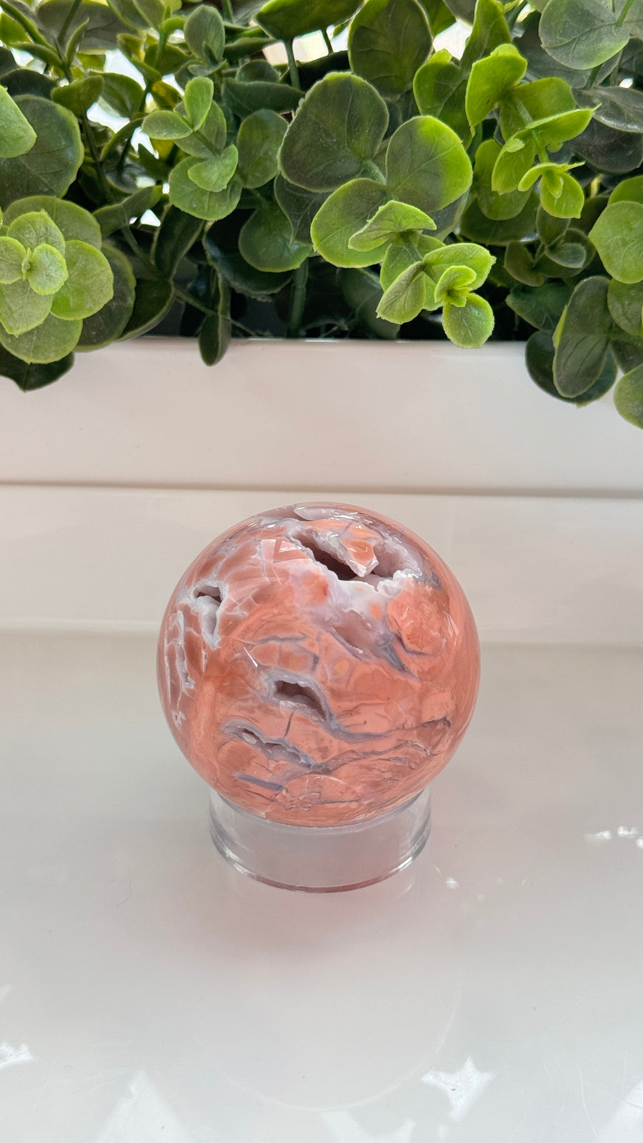 Cotton Candy Agate Geode Sphere C 2.5