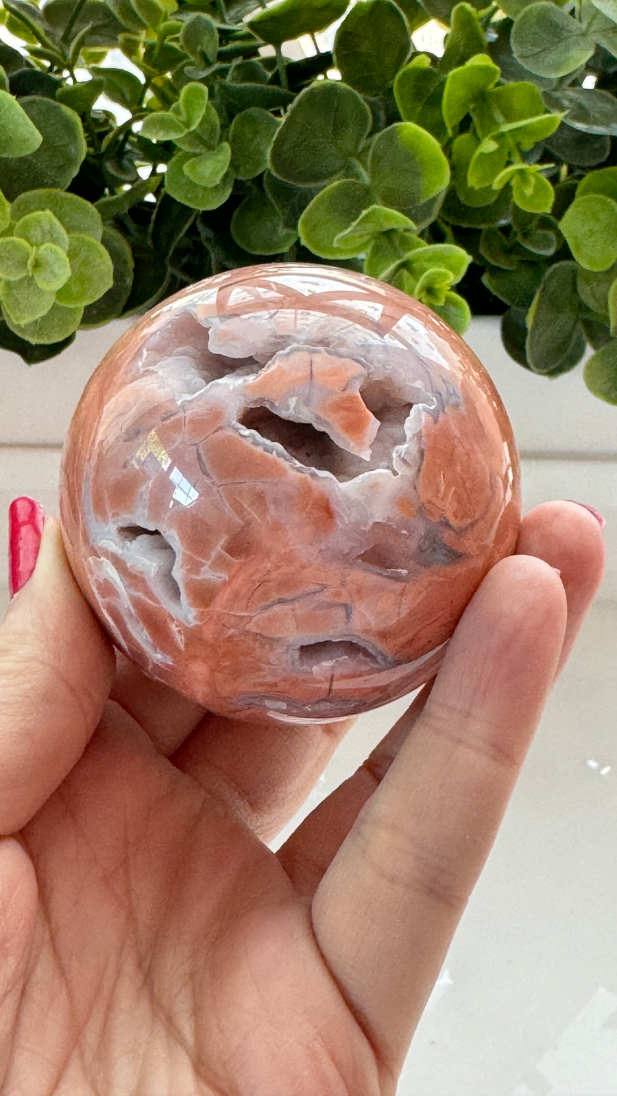 Cotton Candy Agate Geode Sphere C 2.5