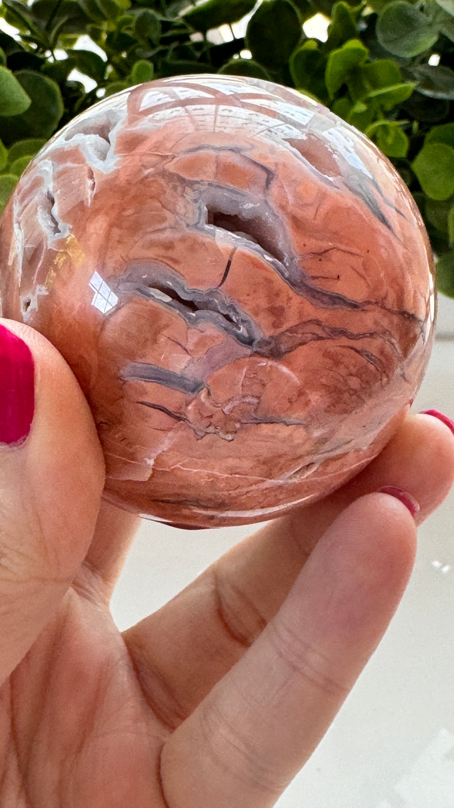 Cotton Candy Agate Geode Sphere C 2.5